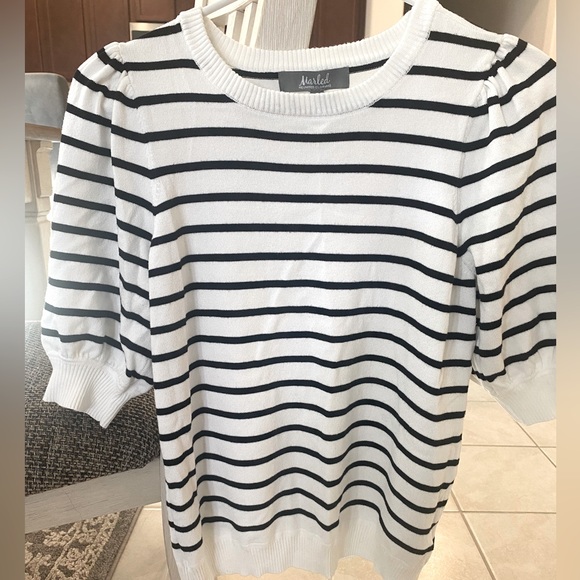 Stripe lightweight sweater tee - Picture 1 of 4